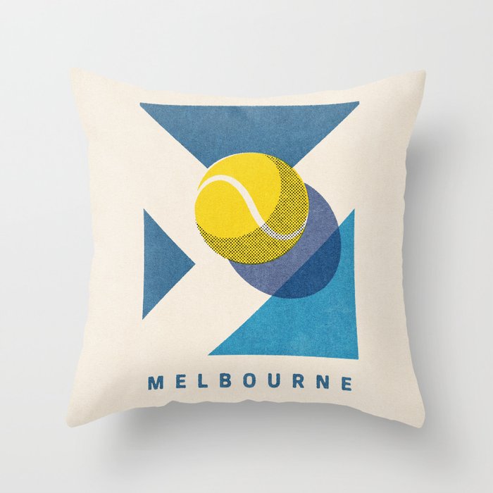 BALLS - Tennis - Grand Slam - Melbourne Throw Pillow Gallery Image 1