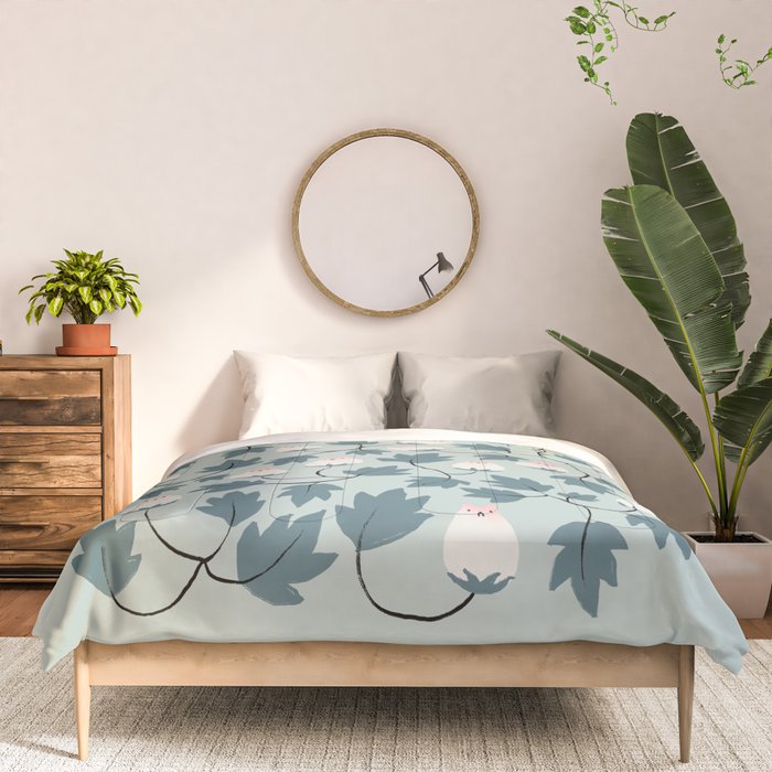 Cat and Plant 77 Comforter Gallery Image 3