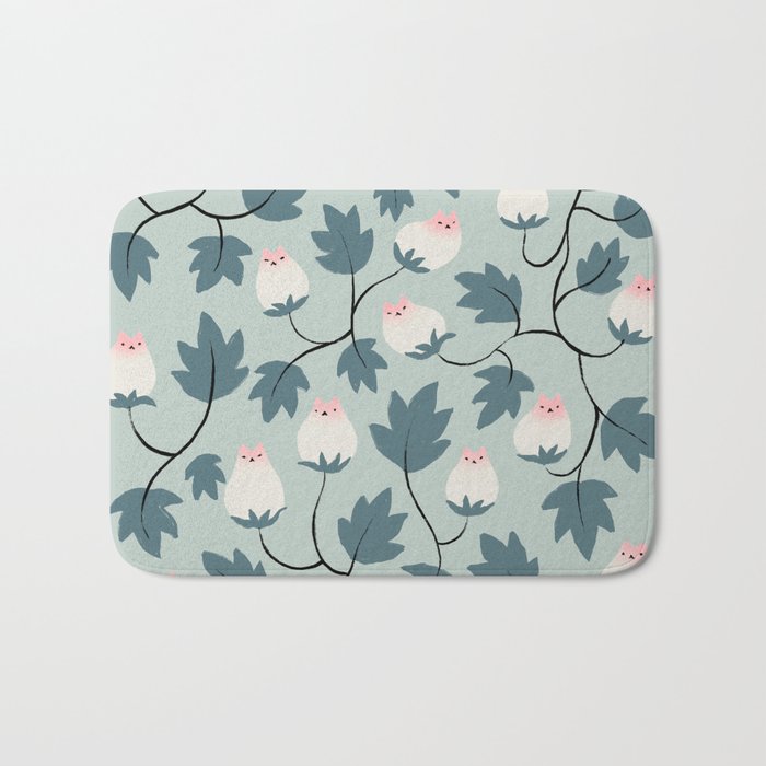 Cat and Plant 77 Bath Mat Gallery Image 1