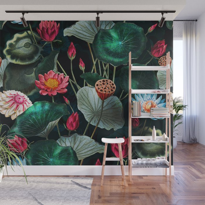 Water Lily - Night Wall Mural Gallery Image 1