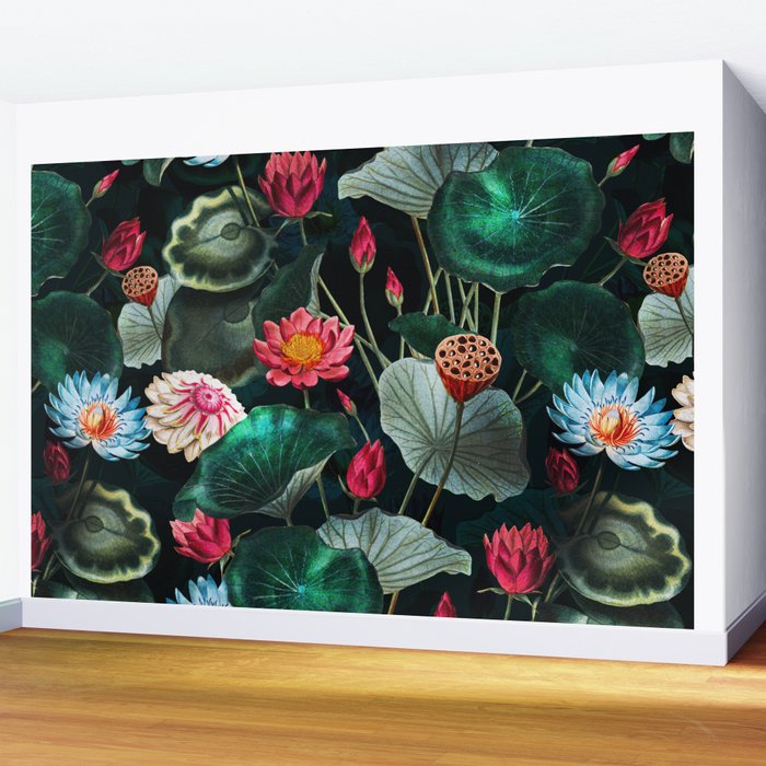 Water Lily - Night Wall Mural Gallery Image 2
