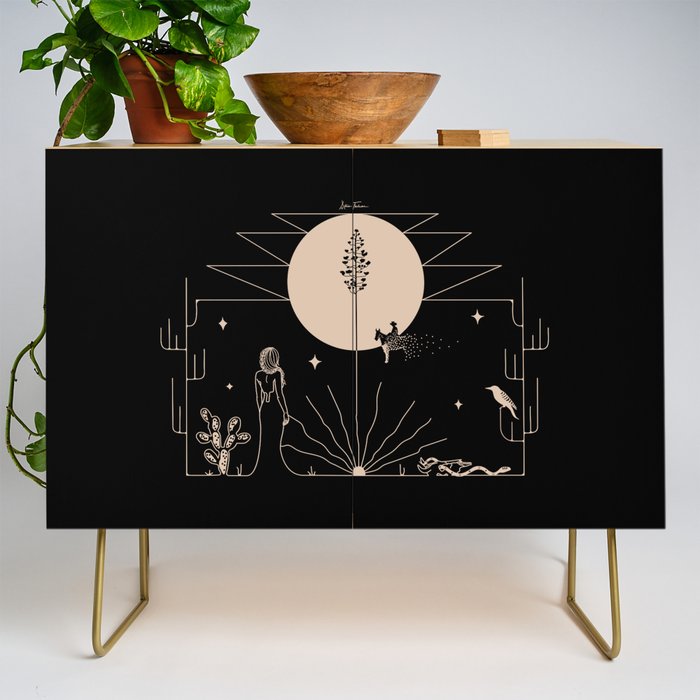It Was All A Dream - Black & Tan Credenza Gallery Image 1