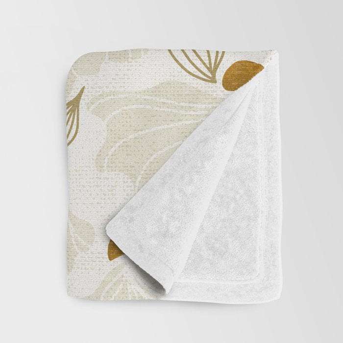 calming essentials Natural flow meadow ivory Throw Blanket Gallery Image 3