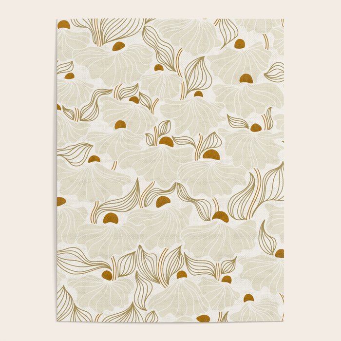 calming essentials Natural flow meadow ivory Poster Gallery Image 1