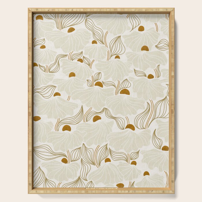 calming essentials Natural flow meadow ivory Serving Tray Gallery Image 1