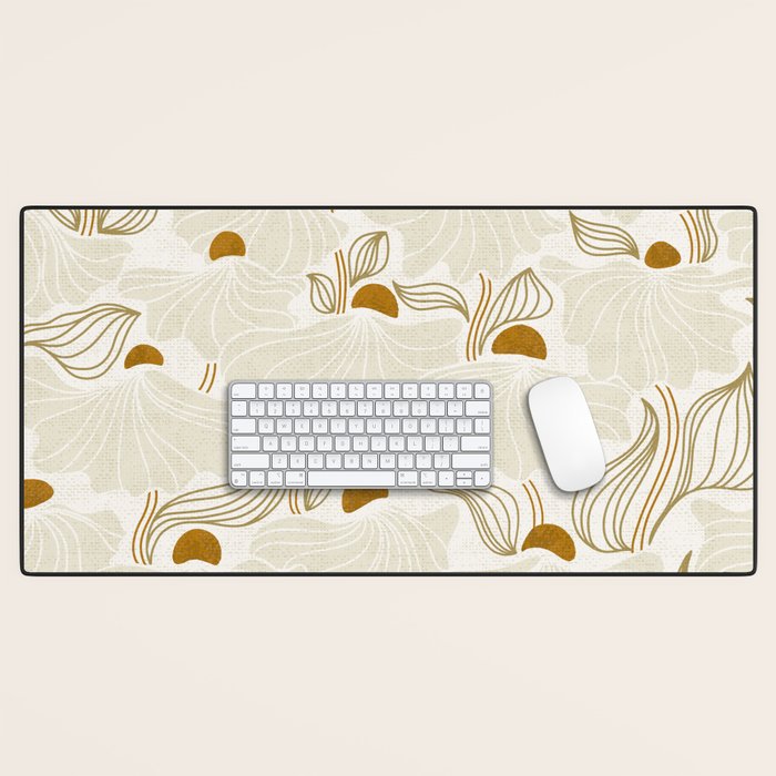 calming essentials Natural flow meadow ivory Desk Mat Gallery Image 1