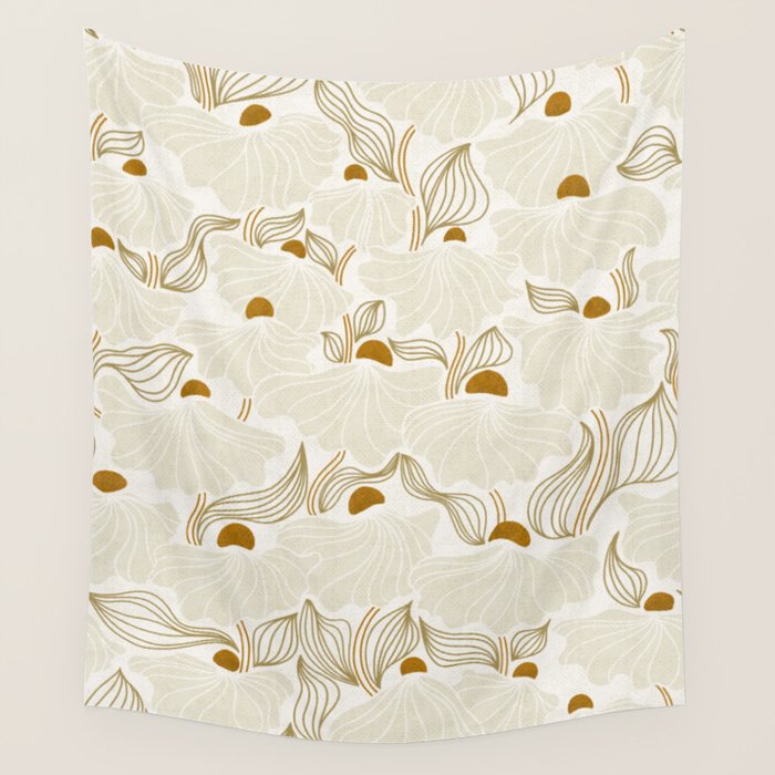 calming essentials Natural flow meadow ivory Wall Tapestry Gallery Image 1