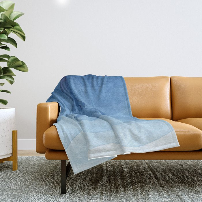 Whale blue ocean Throw Blanket Gallery Image 1