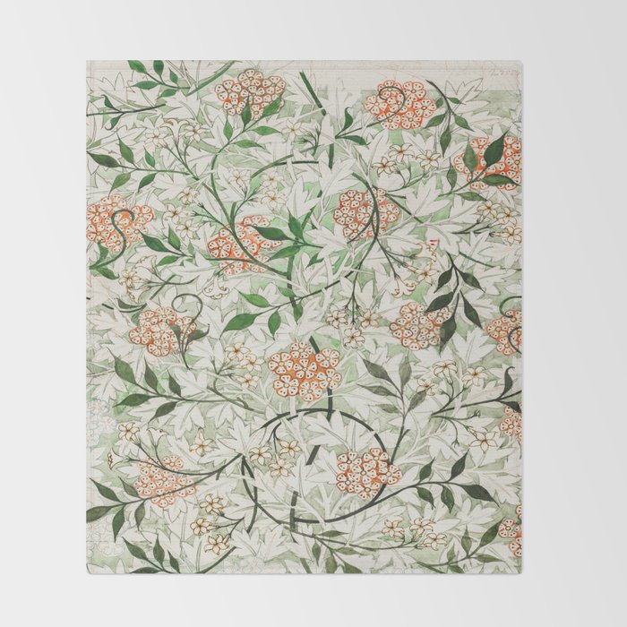 William Morris Jasmine Throw Blanket Gallery Image 2