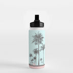 Beachfront palm tree soft pastel sunset graphic Water Bottle Gallery Image 2