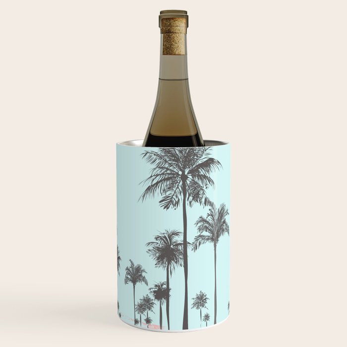 Beachfront palm tree soft pastel sunset graphic Wine Chiller Gallery Image 3