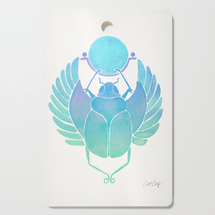Egyptian Scarab - Turquoise OmbrÃ© Cutting Board Gallery Image 1