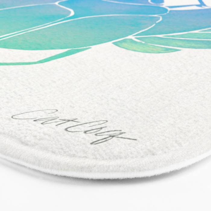 Egyptian Scarab - Turquoise OmbrÃ© Bath Mat Gallery Image 3