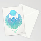 Egyptian Scarab - Turquoise OmbrÃ© Stationery Card Gallery Image 2