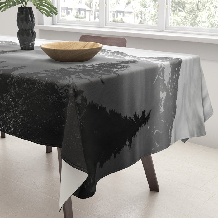Morning in the Mountains Black and White Tablecloth Gallery Image 3
