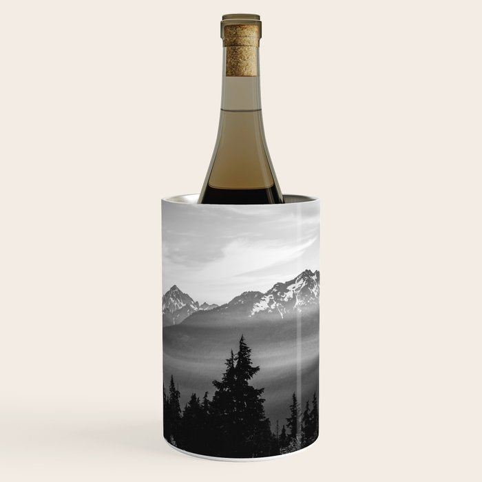 Morning in the Mountains Black and White Wine Chiller Gallery Image 1