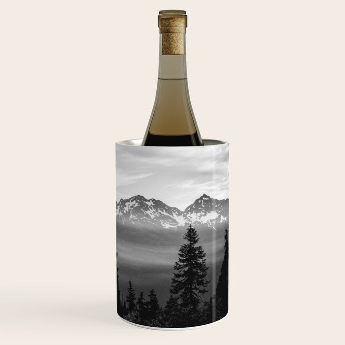 Morning in the Mountains Black and White Wine Chiller Gallery Image 3