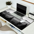 Morning in the Mountains Black and White Desk Mat Gallery Image 2