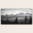 Morning in the Mountains Black and White Desk Mat Gallery Image 3