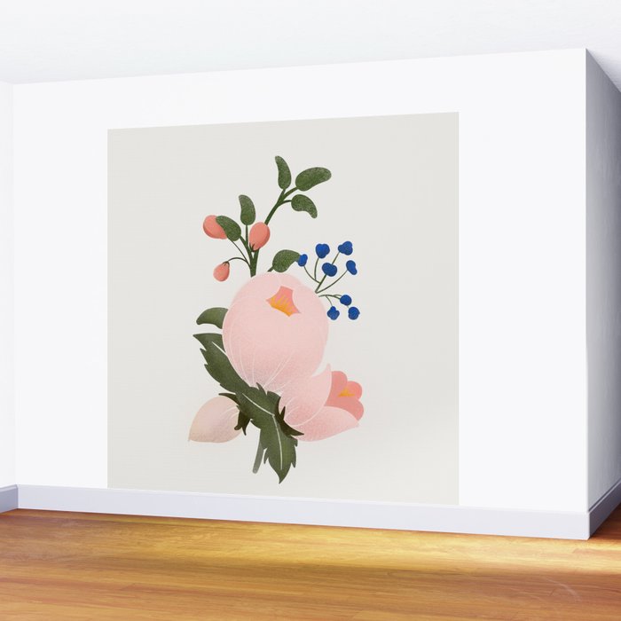 Delicate florals no2 Wall Mural Gallery Image 2