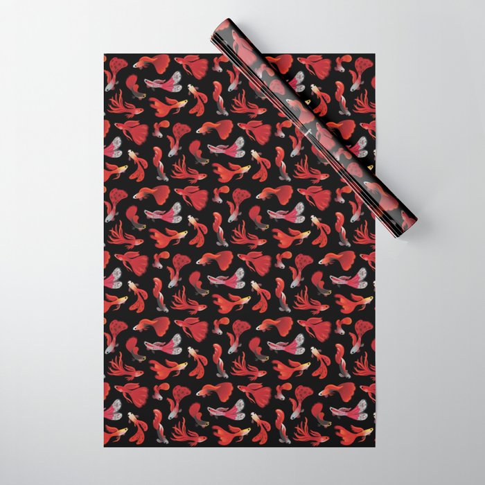 Red guppy Wrapping Paper Gallery Image 1