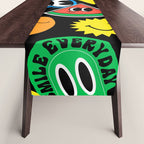 Retro cartoon sticker pattern Table Runner Gallery Image 1