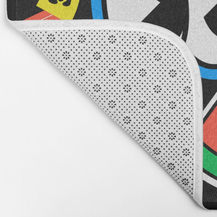 Retro cartoon sticker pattern Bath Mat Gallery Image 2
