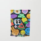 Retro cartoon sticker pattern Wall Hanging Gallery Image 1