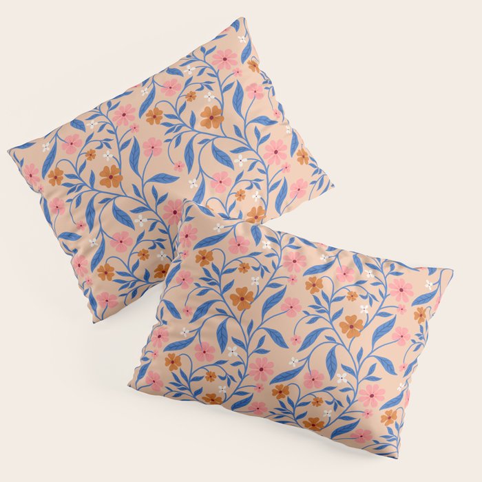 Garden Blooms and Blue Leaves Pillow Sham Gallery Image 3