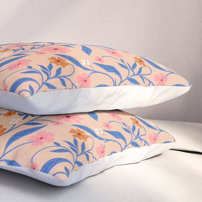Garden Blooms and Blue Leaves Pillow Sham Gallery Image 3