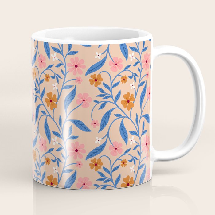 Garden Blooms and Blue Leaves Coffee Mug Gallery Image 1