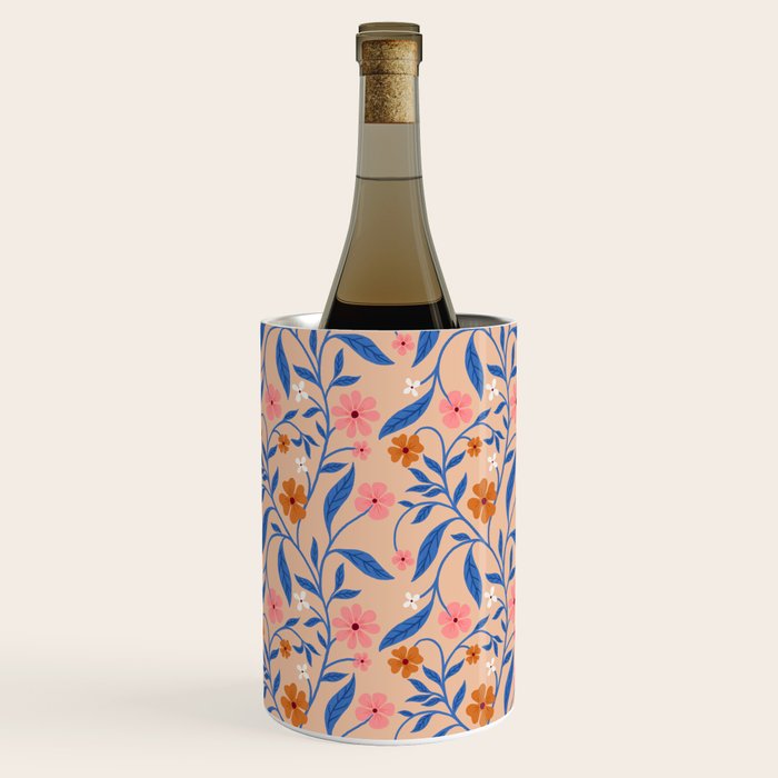 Garden Blooms and Blue Leaves Wine Chiller Gallery Image 1