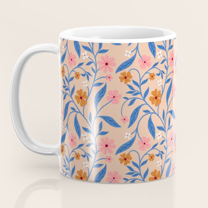 Garden Blooms and Blue Leaves Coffee Mug Gallery Image 3