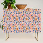 Garden Blooms and Blue Leaves Credenza Gallery Image 1