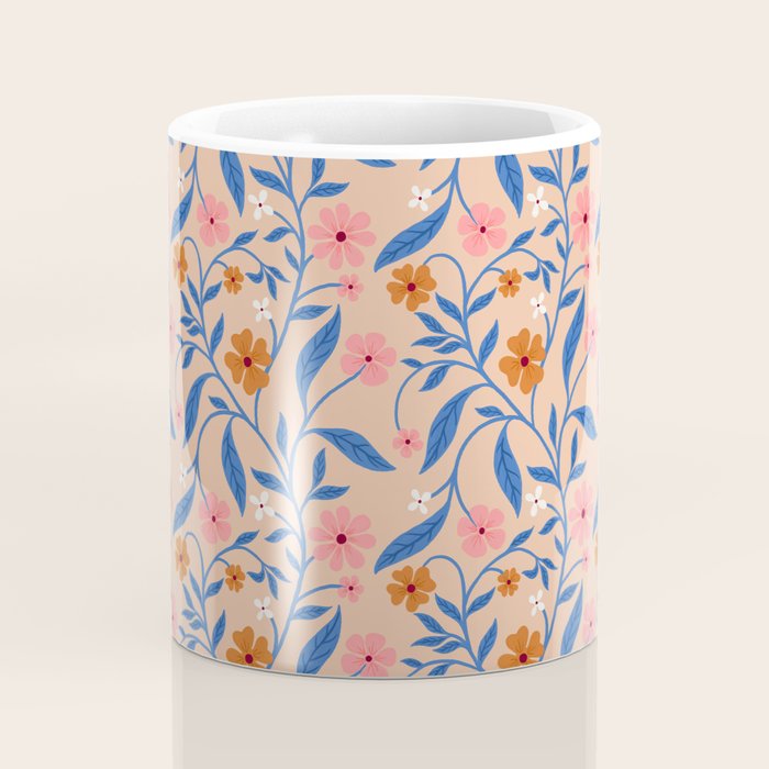 Garden Blooms and Blue Leaves Coffee Mug Gallery Image 4