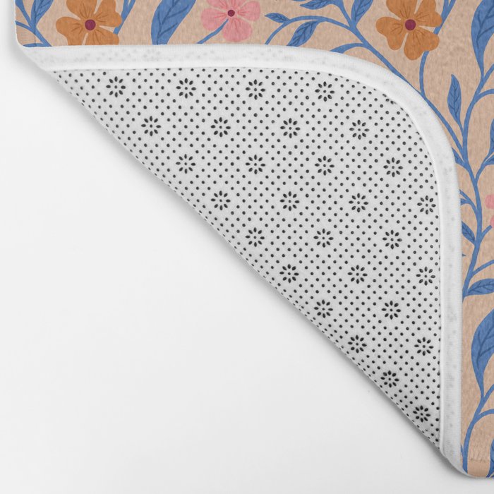 Garden Blooms and Blue Leaves Bath Mat Gallery Image 2