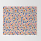 Garden Blooms and Blue Leaves Throw Blanket Gallery Image 2