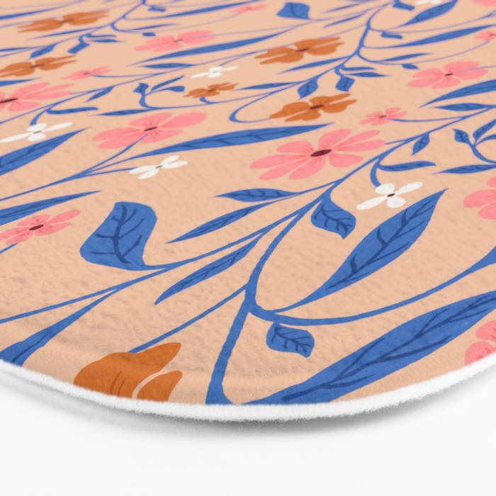 Garden Blooms and Blue Leaves Bath Mat Gallery Image 3