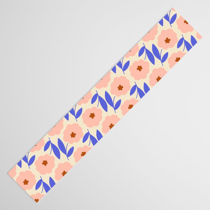 Bold Flower - Pink and Blue Table Runner Gallery Image 3
