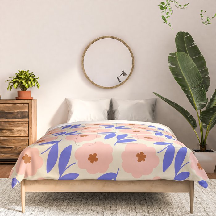 Bold Flower - Pink and Blue Comforter Gallery Image 3