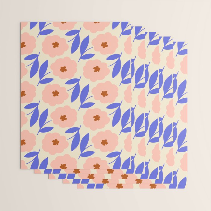Bold Flower - Pink and Blue Wrapping Paper Gallery Image 3