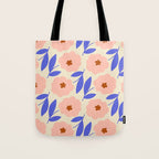 Bold Flower - Pink and Blue Tote Bag Gallery Image 1