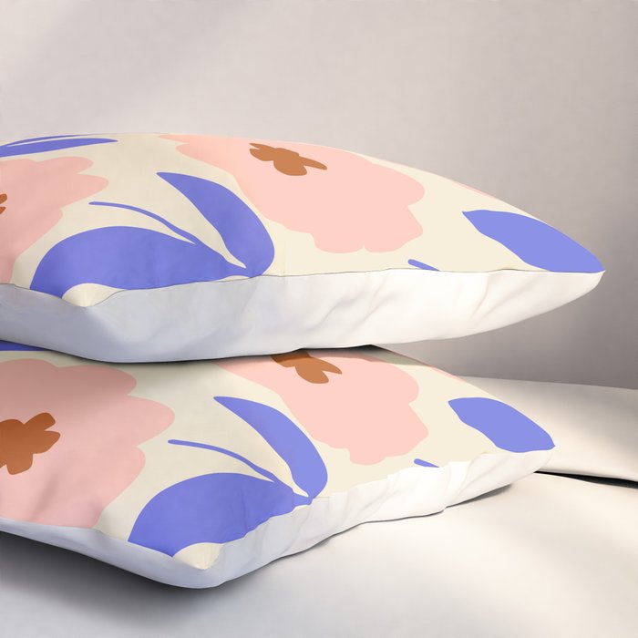 Bold Flower - Pink and Blue Pillow Sham Gallery Image 3
