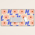 Bold Flower - Pink and Blue Desk Mat Gallery Image 1
