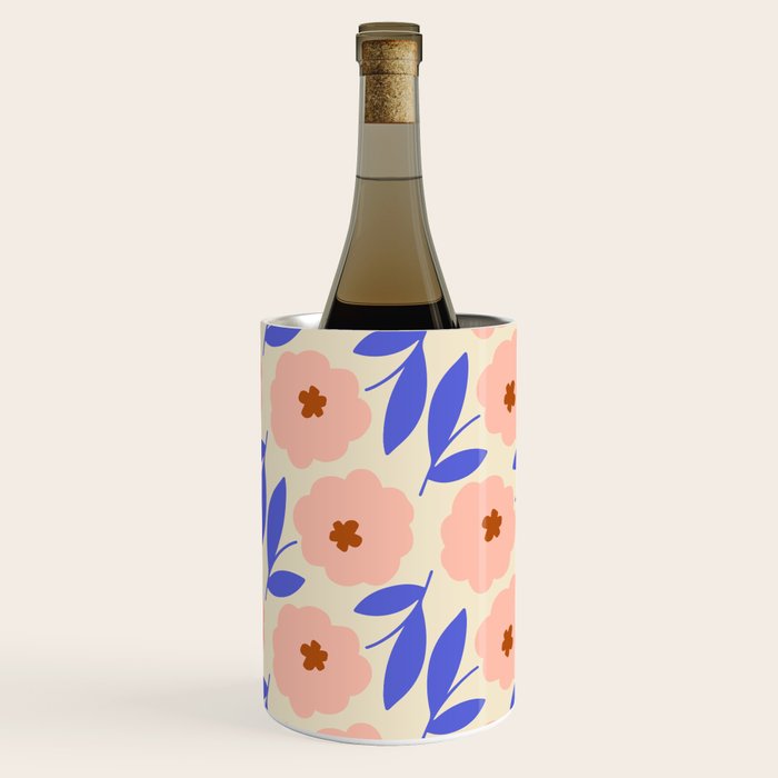 Bold Flower - Pink and Blue Wine Chiller Gallery Image 2
