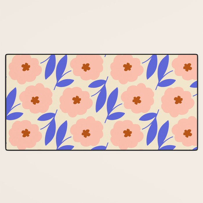 Bold Flower - Pink and Blue Desk Mat Gallery Image 3