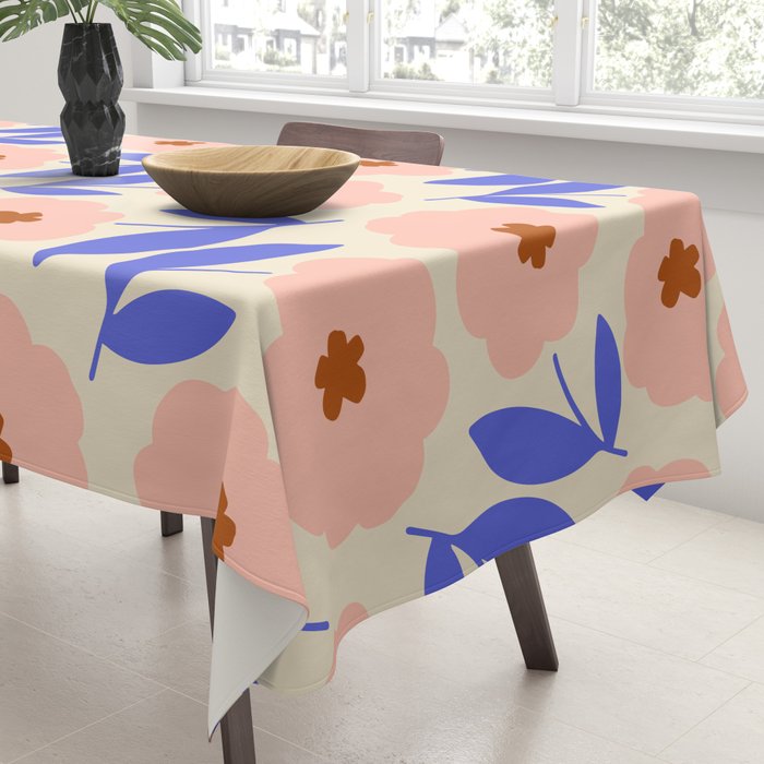 Bold Flower - Pink and Blue Tablecloth Gallery Image 3