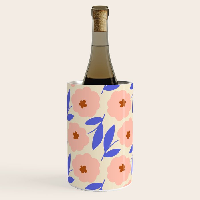 Bold Flower - Pink and Blue Wine Chiller Gallery Image 1