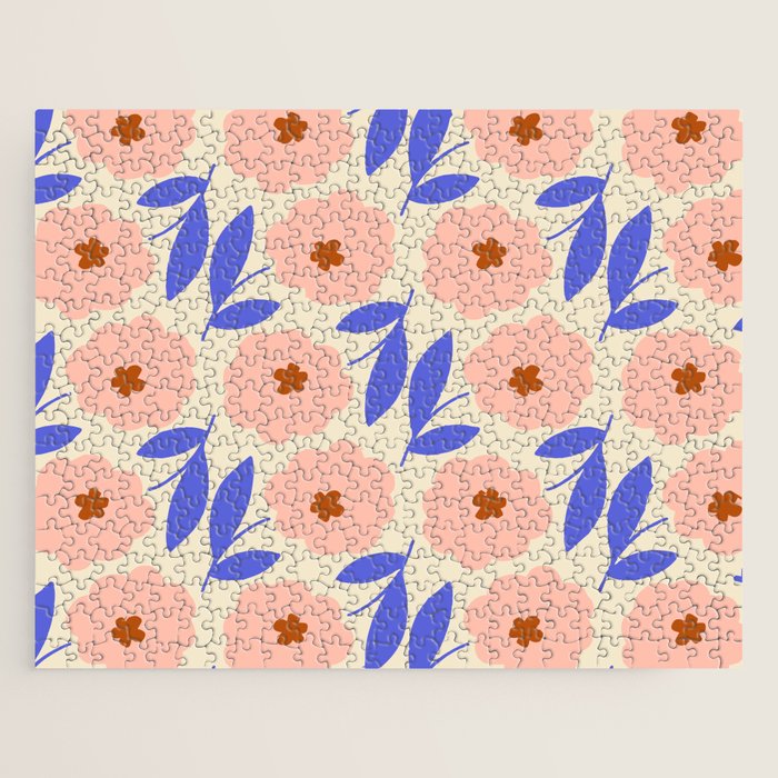 Bold Flower - Pink and Blue Jigsaw Puzzle Gallery Image 1