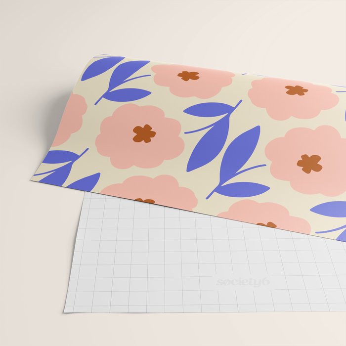 Bold Flower - Pink and Blue Wrapping Paper Gallery Image 2